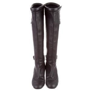 Authentic Chanel Cap Toe Knee High Boots